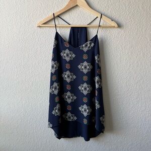 Express Navy‎ Halter Tank with White and Red Accents